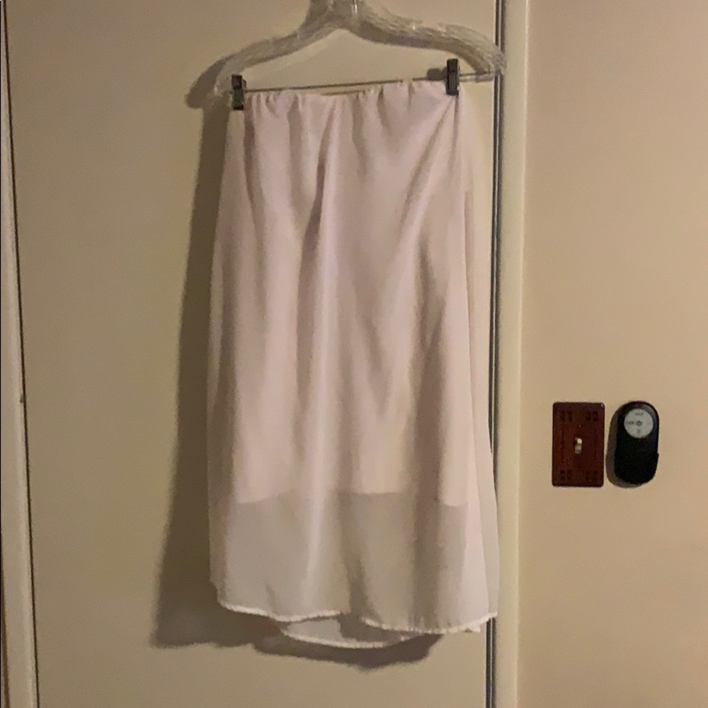 LuLu*s White chiffon strapless cocktail dress
